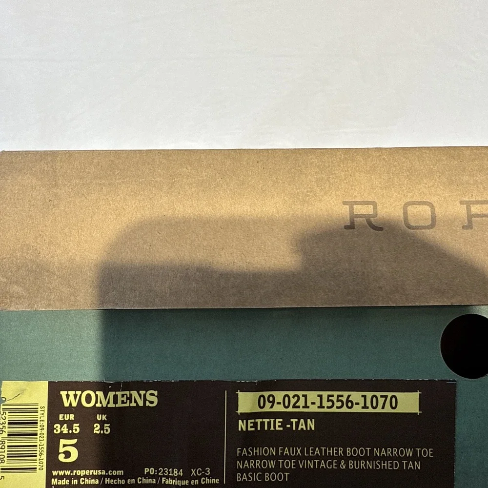 Roper Women's Nettie Western Boot - Round Toe - 09-021-1556-1070 TA, Size 5‎